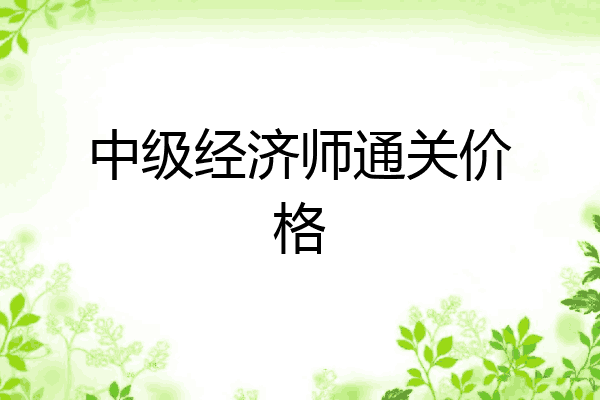 中级经济师通关价格