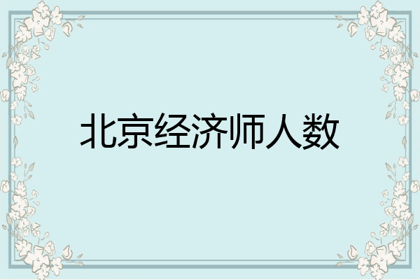 北京经济师人数