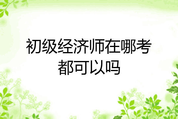 初级经济师在哪考都可以吗