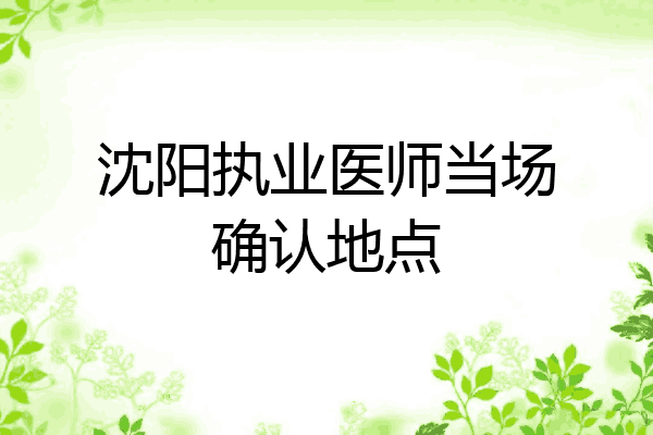 沈阳执业医师当场确认地点