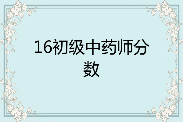 16初级中药师分数