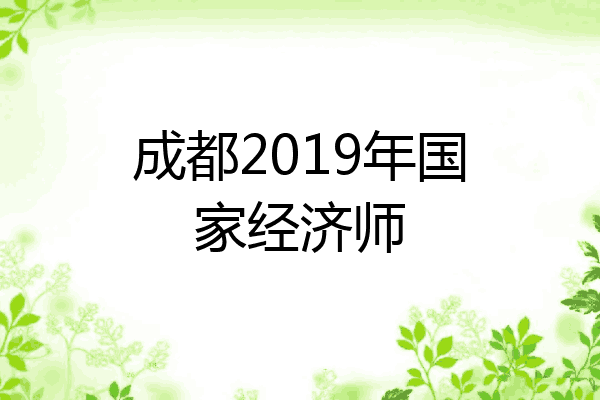 成都2019年国家经济师