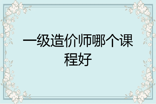 一级造价师哪个课程好