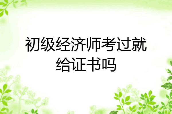 初级经济师考过就给证书吗