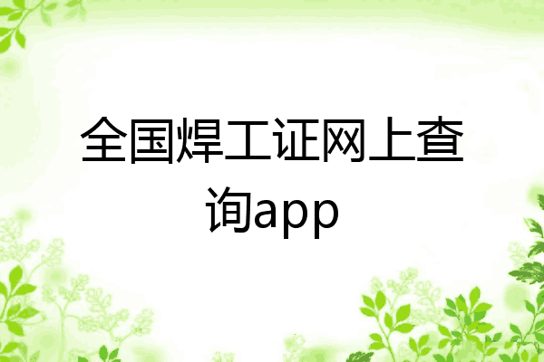 全国焊工证网上查询app