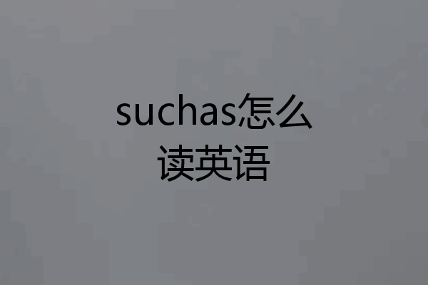 suchas怎么读英语