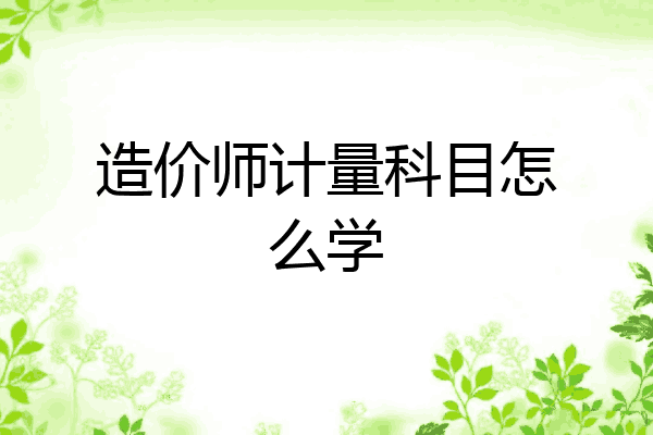 造价师计量科目怎么学