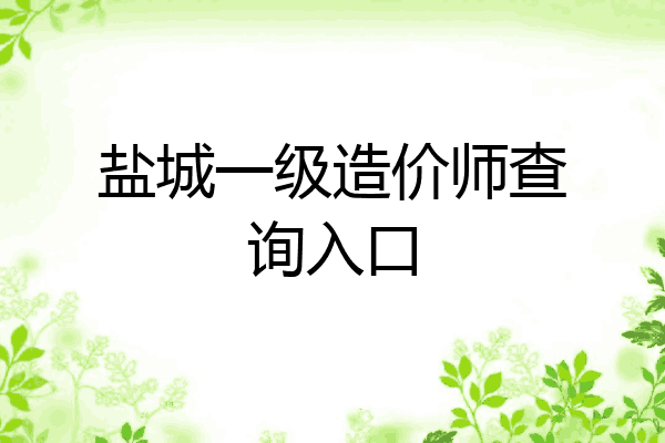 盐城一级造价师查询入口