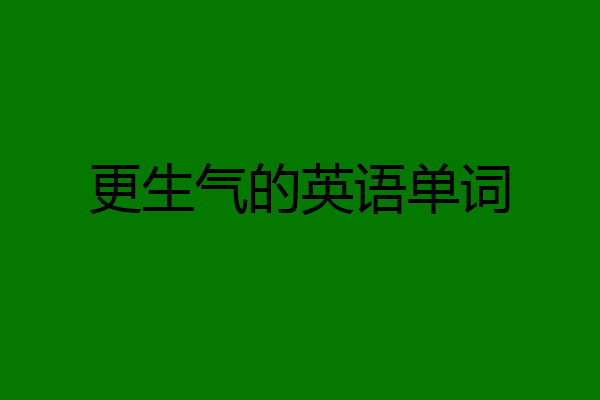 更生气的英语单词