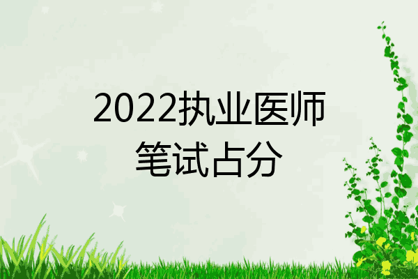 2022执业医师笔试占分