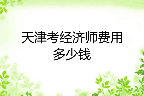 天津考经济师费用多少钱