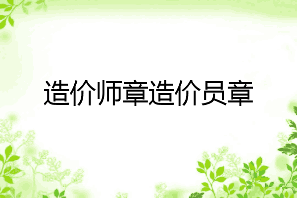 造价师章造价员章