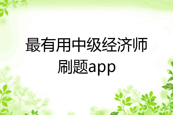 最有用中级经济师刷题app