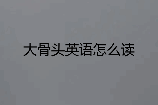 大骨头英语怎么读
