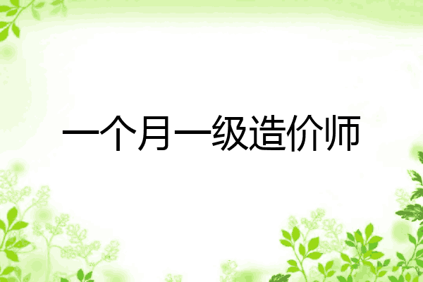 一个月一级造价师