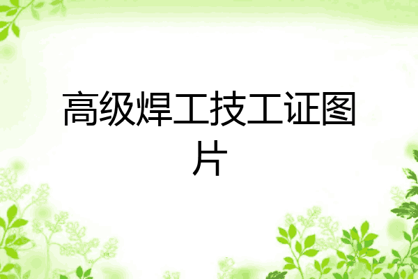 高级焊工技工证图片