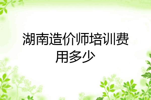 湖南造价师培训费用多少