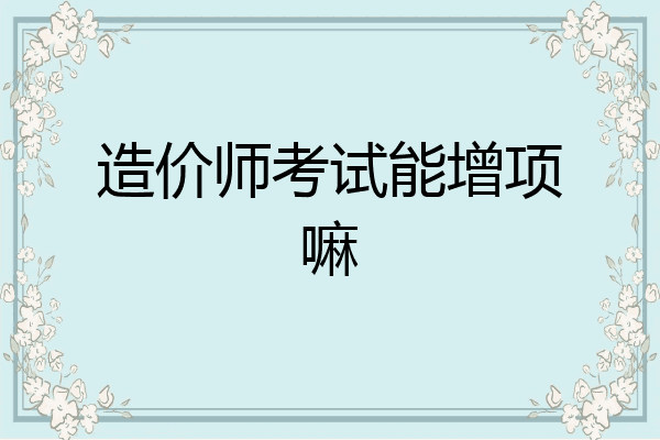 造价师考试能增项嘛