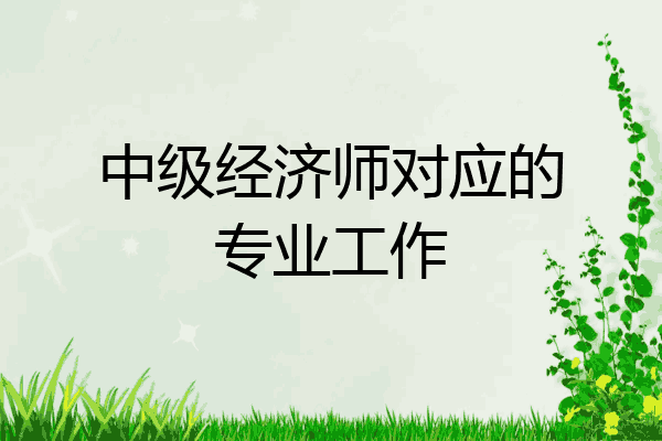 中级经济师对应的专业工作