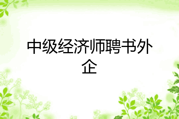 中级经济师聘书外企