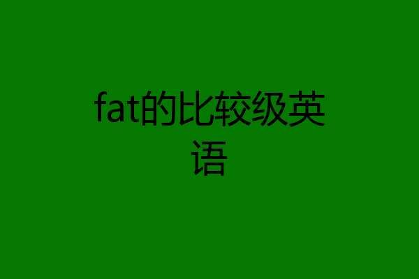 fat的比较级英语