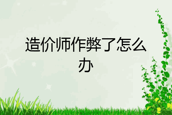造价师作弊了怎么办