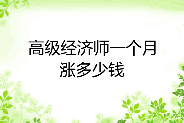 高级经济师一个月涨多少钱