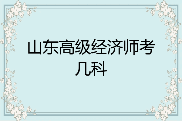 山东高级经济师考几科