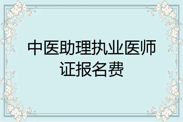 中医助理执业医师证报名费