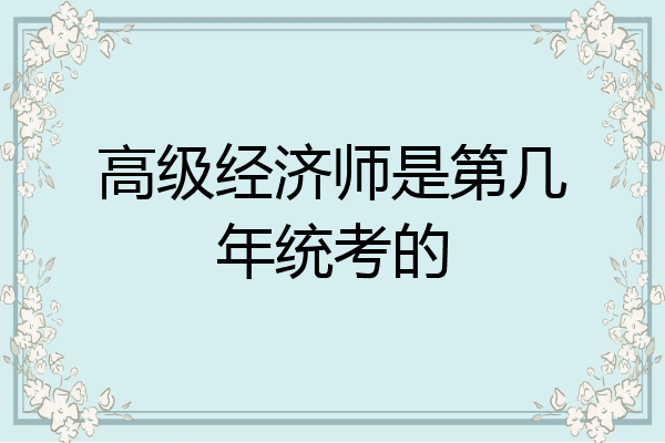 高级经济师是第几年统考的