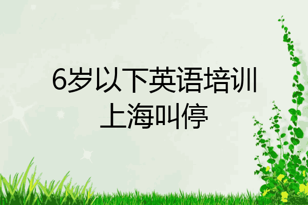 6岁以下英语培训上海叫停