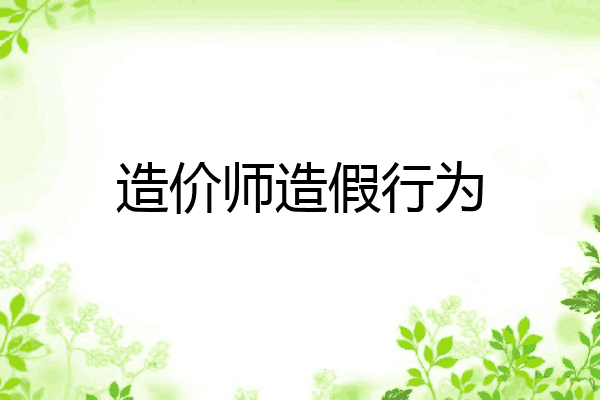 造价师造假行为