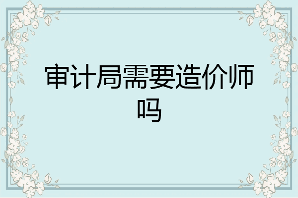 审计局需要造价师吗