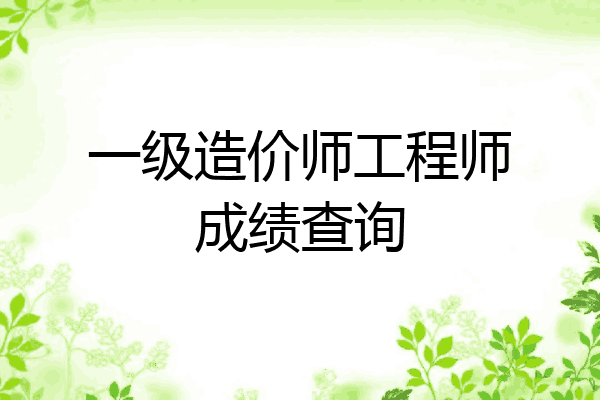 一级造价师工程师成绩查询