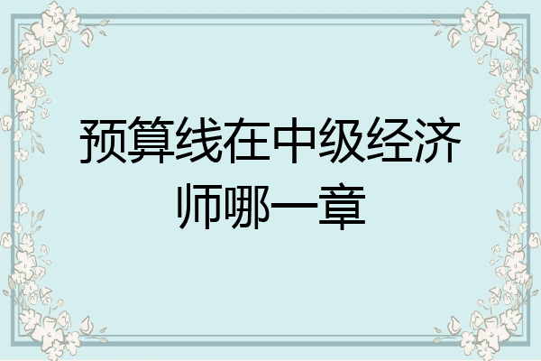 预算线在中级经济师哪一章