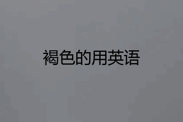 褐色的用英语