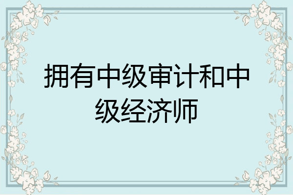 拥有中级审计和中级经济师