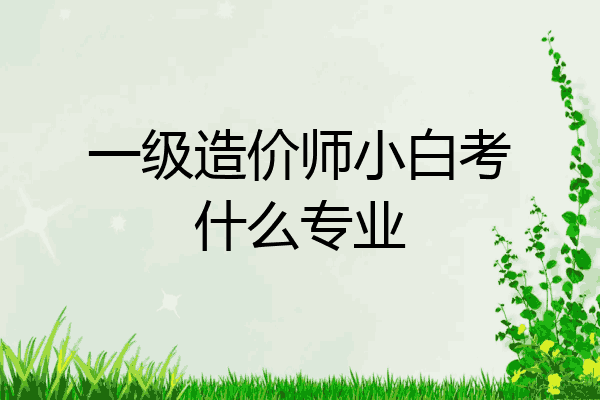一级造价师小白考什么专业