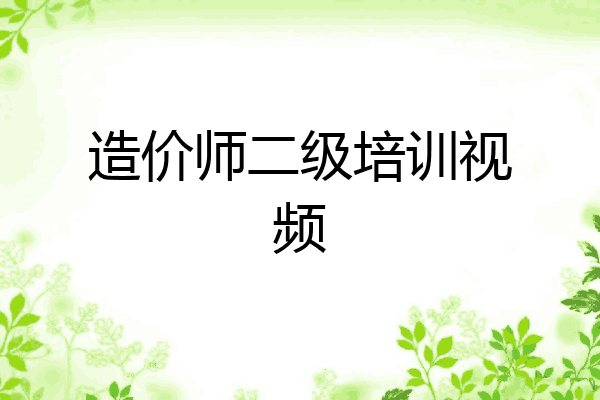 造价师二级培训视频
