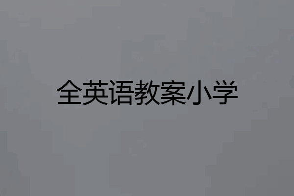 全英语教案小学