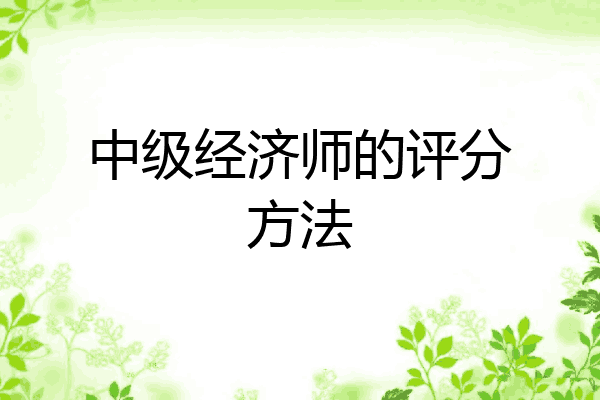 中级经济师的评分方法