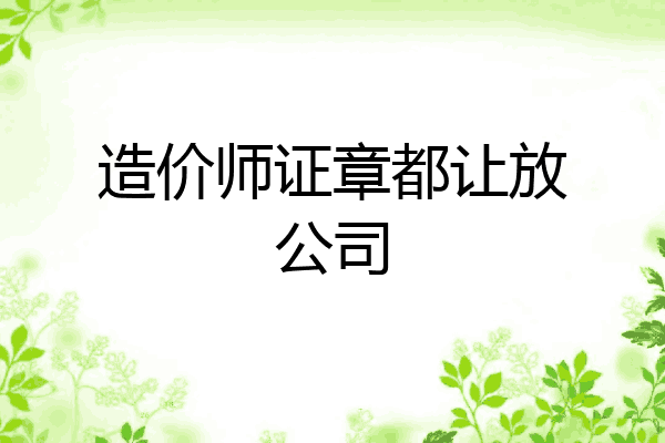 造价师证章都让放公司