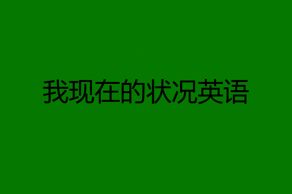 我现在的状况英语