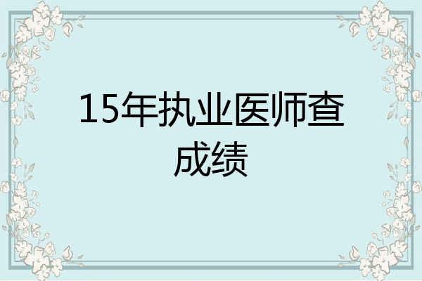 15年执业医师查成绩