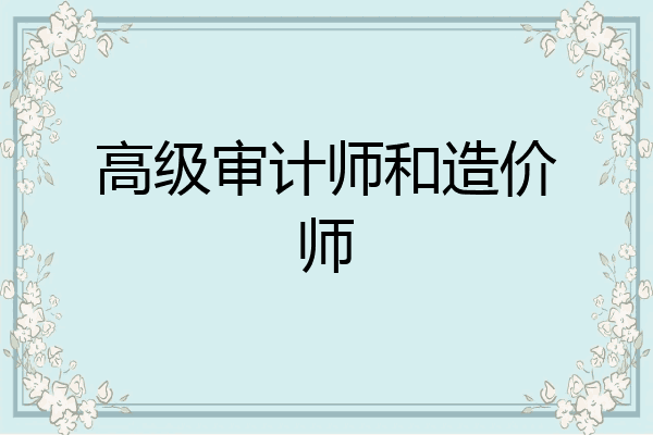 高级审计师和造价师