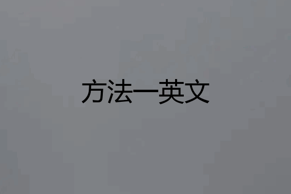 方法一英文