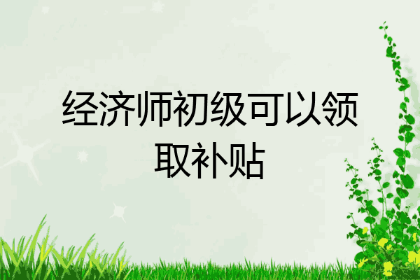经济师初级可以领取补贴