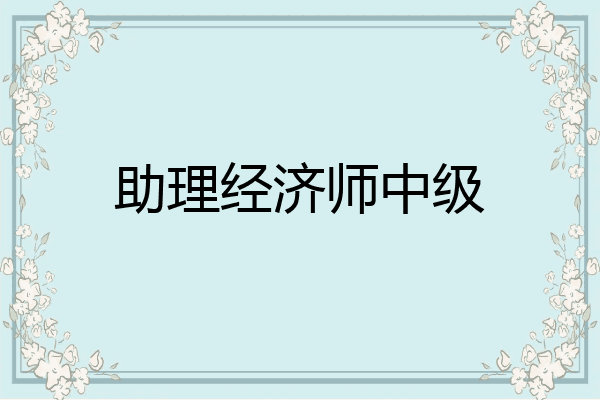 助理经济师中级
