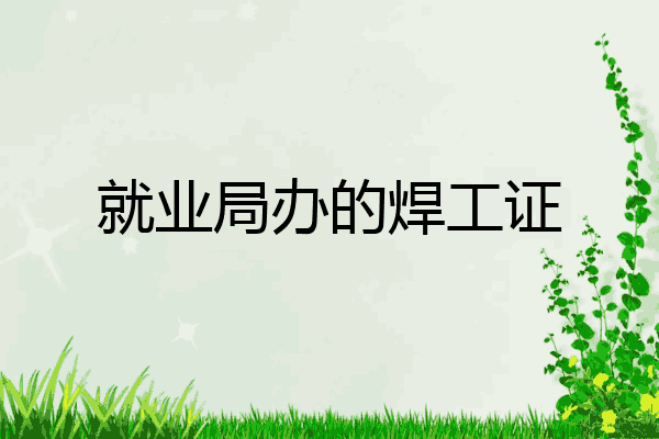 就业局办的焊工证