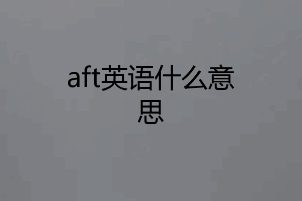 aft英语什么意思